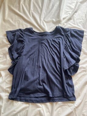 SO Navy Flutter Sleeve Short-Sleeve Tee